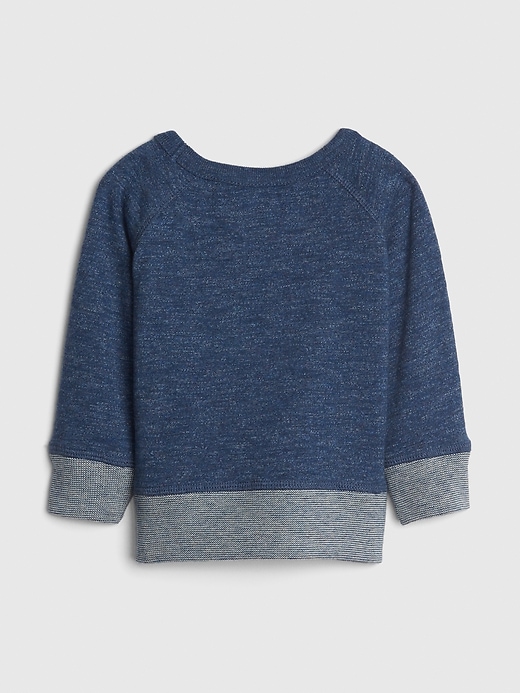 2 of 8 showing, with the color light blue marl of product Baby Marled Sweatshirt In Fleece