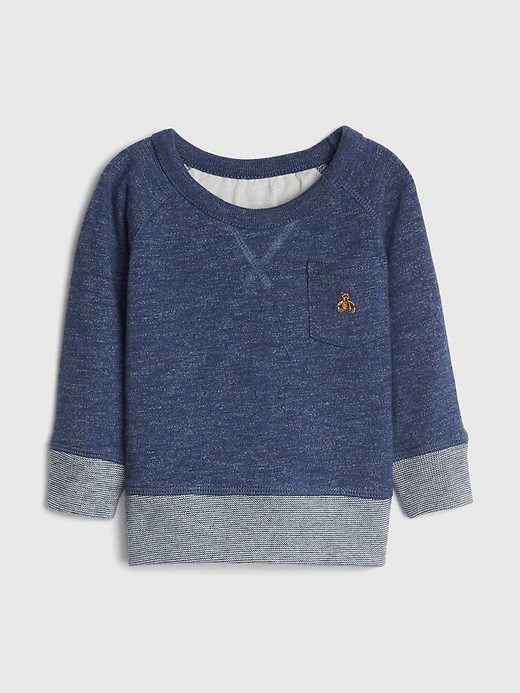 1 of 8 showing, with the color light blue marl of product Baby Marled Sweatshirt In Fleece