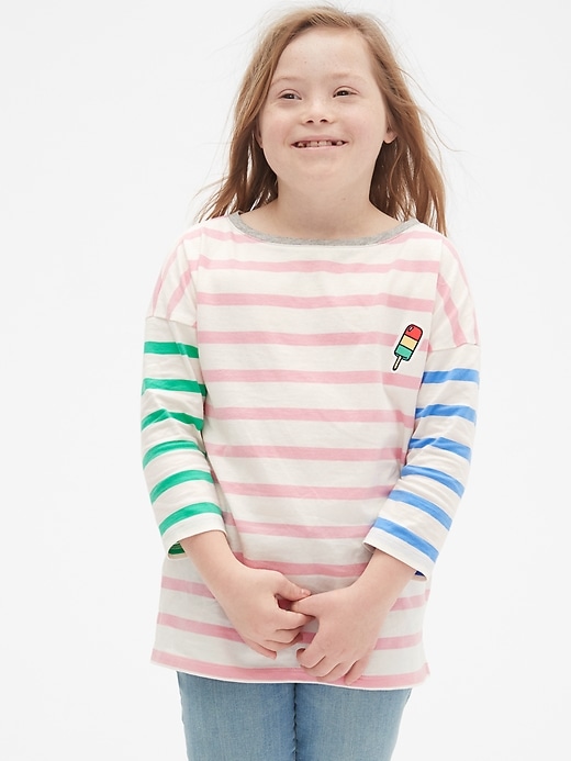 Image number 2 showing, Kids Colorblock Stripe Ice Cream Top