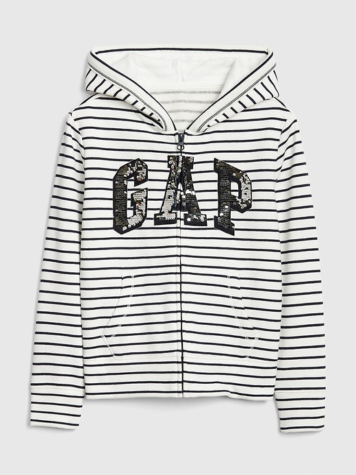 Image number 5 showing, Kids Gap Logo Flippy Sequin Hoodie Sweatshirt