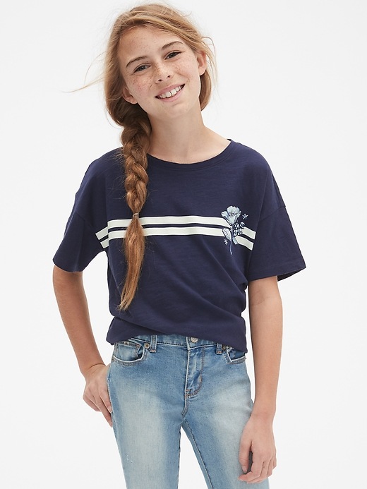Image number 2 showing, Kids Chest-Stripe Short Sleeve T-Shirt