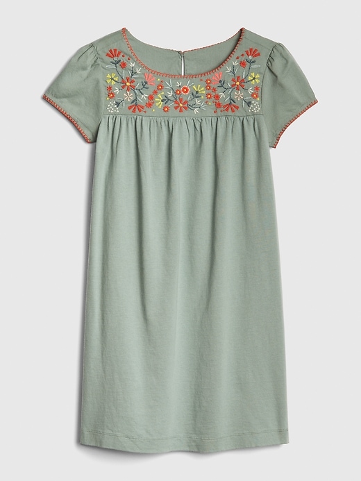 1 of 8 showing, with the color sage of product Floral Embroidered Dress