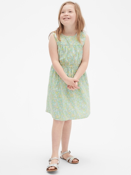 2 of 8 showing, with the color quince of product Kids Floral Tank Cinched-Waist Dress