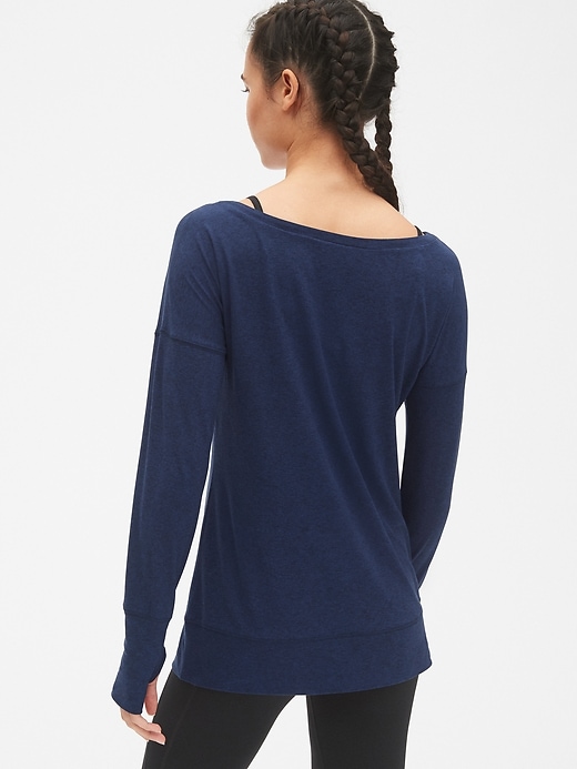 View large product image 2 of 7. GapFit Long Sleeve Boatneck Top