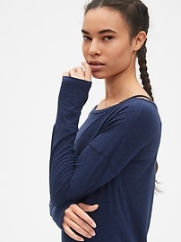 View large product image 4 of 7. GapFit Long Sleeve Boatneck Top