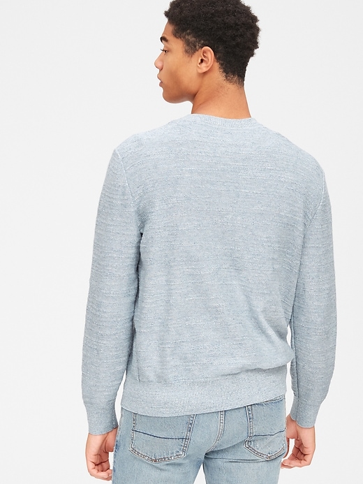 Image number 2 showing, Henley Pullover Sweater in Slub Cotton
