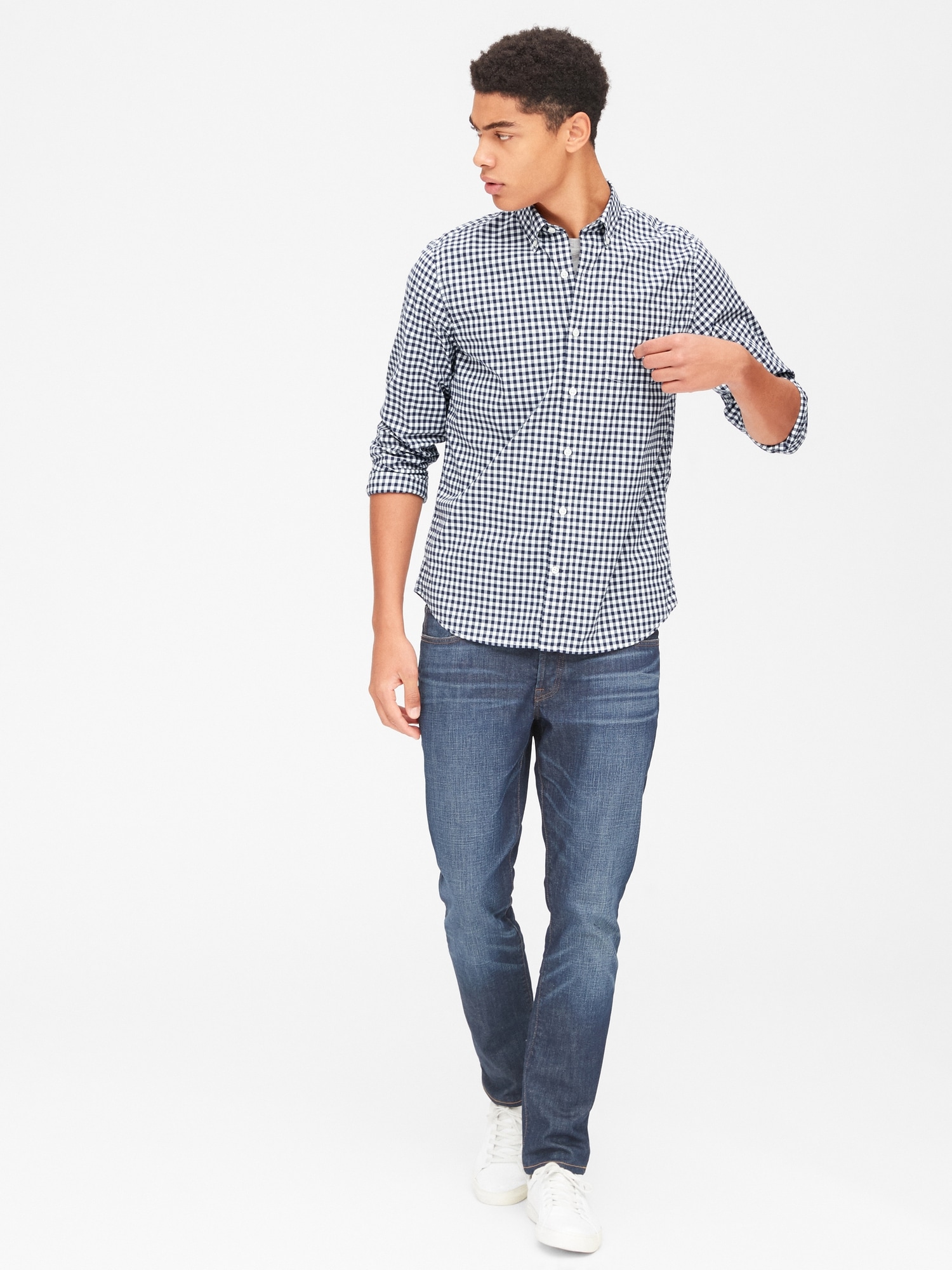 gap lived in stretch poplin shirt