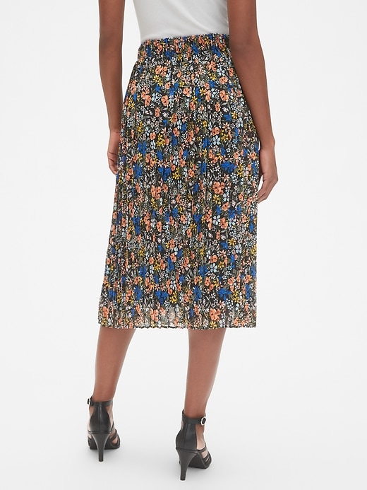 Image number 2 showing, Floral Print Pleated Midi Skirt