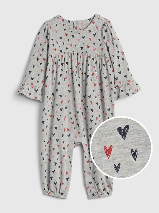Image number 1 showing, Baby Heart Bell-Sleeve One-Piece