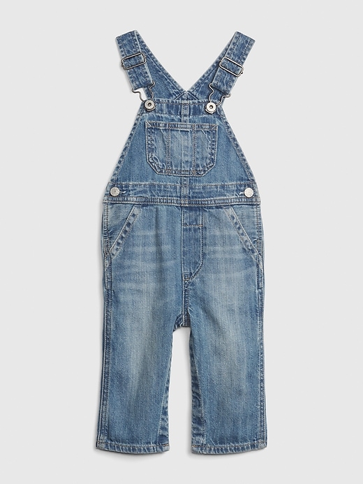 Image number 1 showing, Baby Organic Cotton Denim Overalls