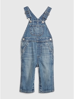 Baby Organic Cotton Denim Overalls Gap