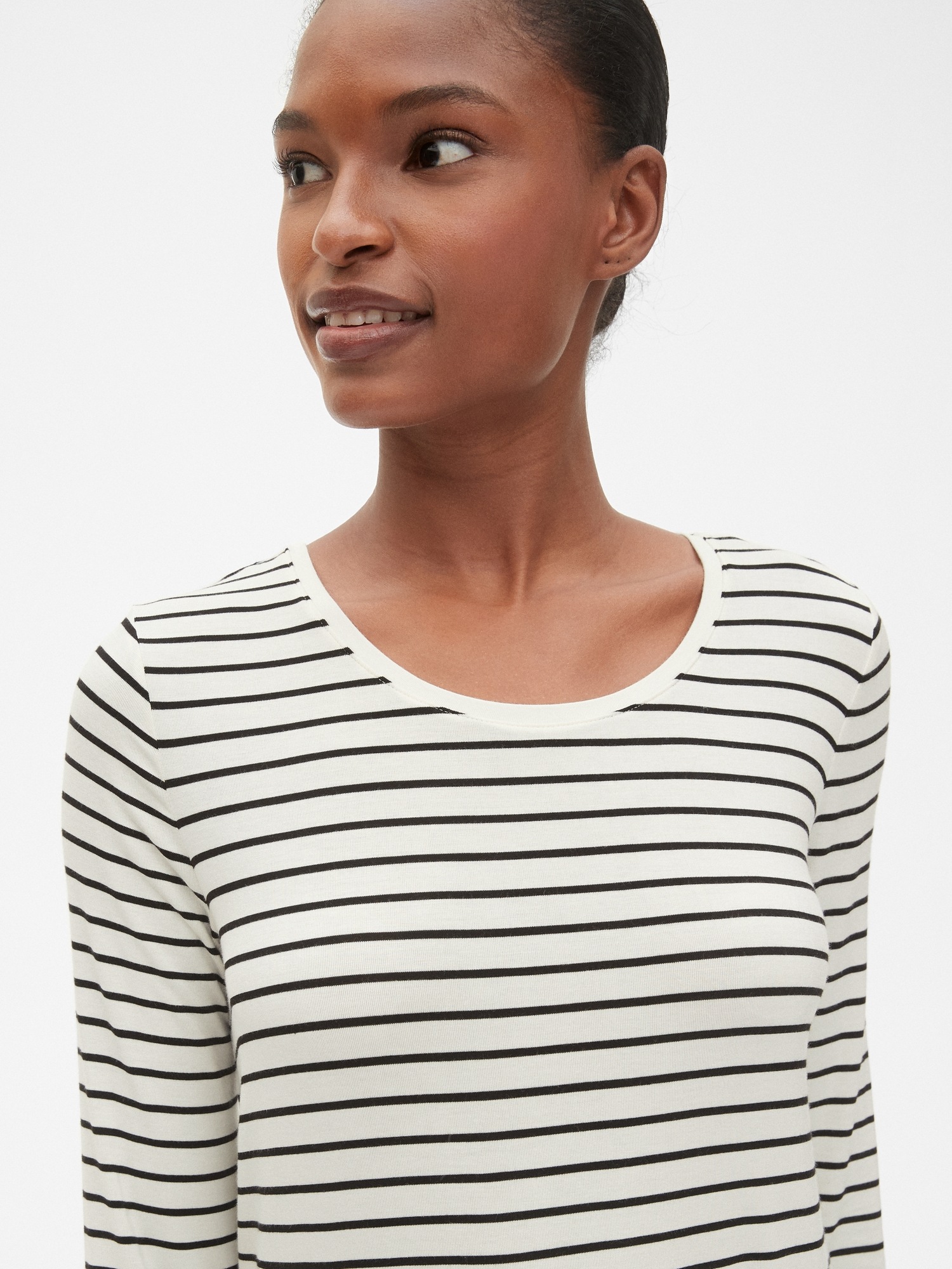 Long Sleeve Stripe T-Shirt in Luxe Jersey | Gap