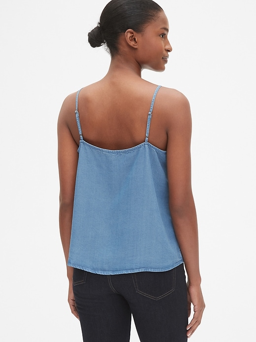 2 of 8 showing, with the color bright medium of product Button-Front Cami in TENCEL™