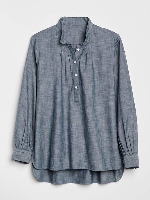 Image number 6 showing, Shirred Popover Shirt in Chambray