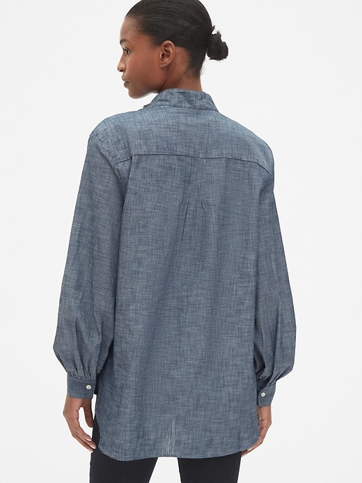 Image number 2 showing, Shirred Popover Shirt in Chambray