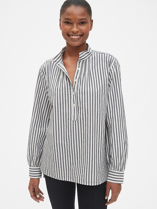 Image number 1 showing, Stripe Shirred Popover Shirt