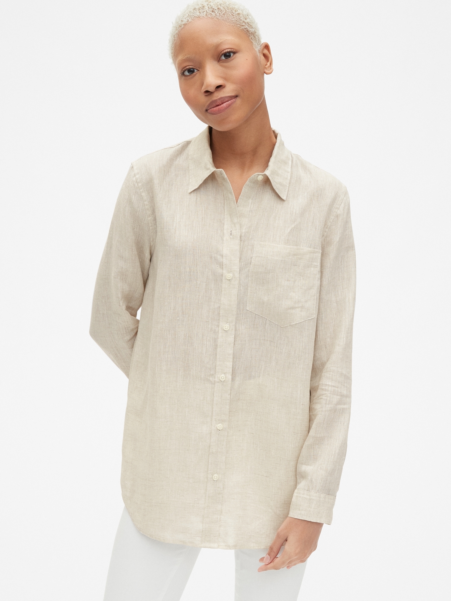Boyfriend Shirt in Linen Gap
