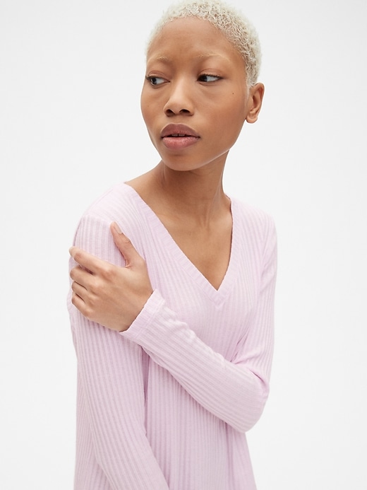 Image number 5 showing, Softspun Ribbed Long Sleeve V-Neck T-Shirt