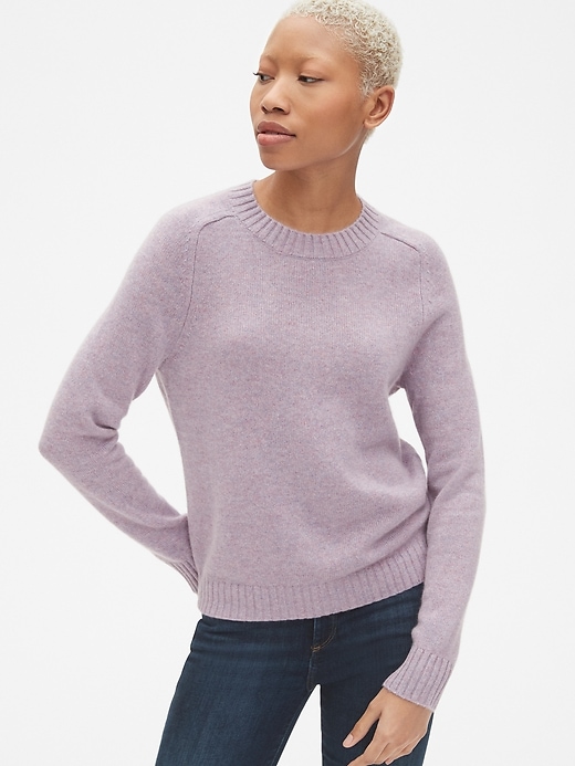 View large product image 1 of 1. Crewneck Pullover Sweater in Cashmere