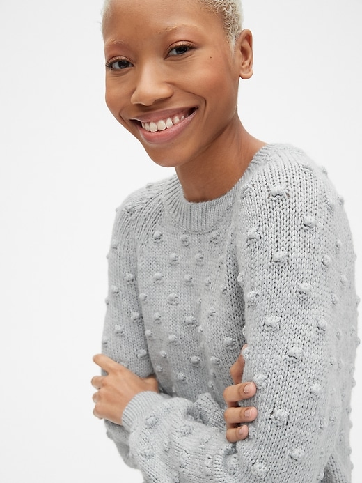 Image number 5 showing, Bobble Stitch Blouson Sleeve Pullover Sweater