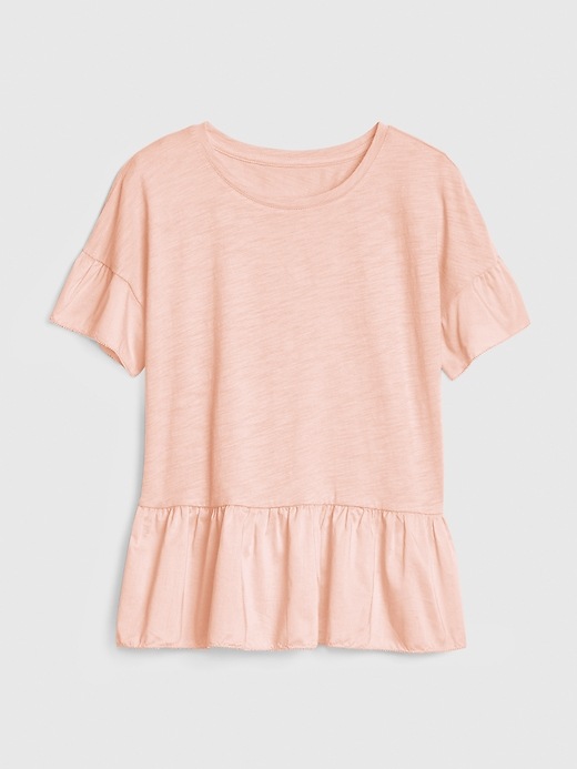 View large product image 1 of 1. Kids Short Sleeves Peplum Top