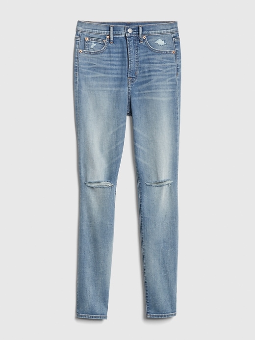 Image number 6 showing, Sky High Distressed True Skinny Jeans with Secret Smoothing Pockets