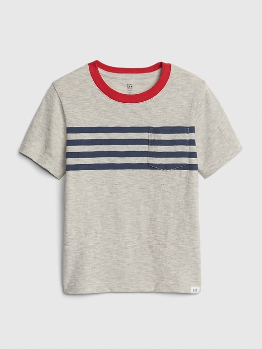 View large product image 1 of 1. Toddler Chest-Stripe Pocket T-Shirt