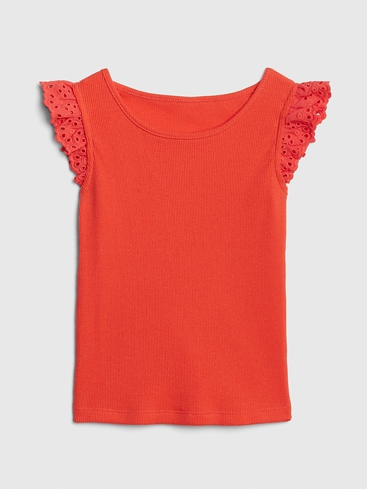 View large product image 1 of 1. Toddler Flutter-Sleeve Ribbed Tank Top