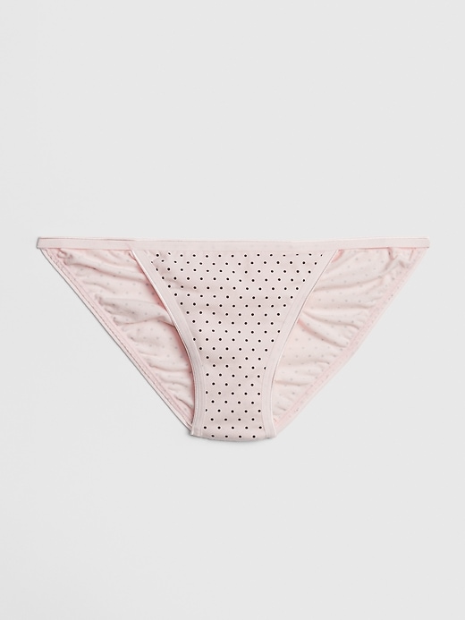 1 of 8 showing, with the color dot lt pink of product Stretch Cotton String Bikini
