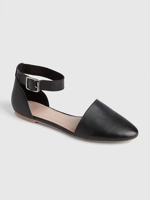 View large product image 1 of 1. Ankle Strap d'Orsay Flats