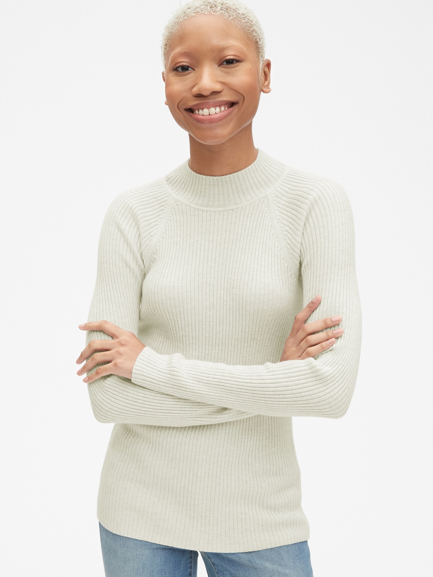 True Soft Ribbed Mockneck Pullover Sweater | Gap