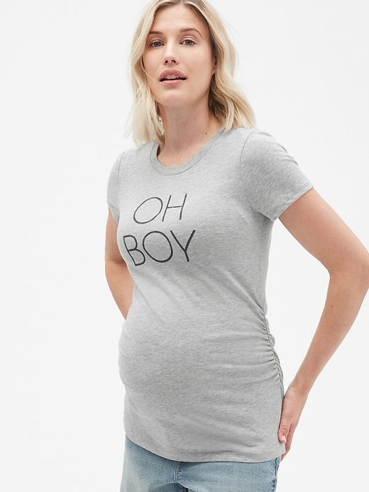 Image number 1 showing, Maternity Short Sleeve Graphic Crewneck T-Shirt