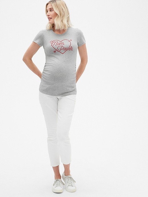 Image number 3 showing, Maternity Short Sleeve Graphic Crewneck T-Shirt