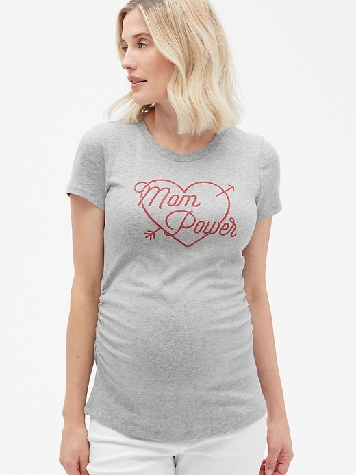 Image number 1 showing, Maternity Short Sleeve Graphic Crewneck T-Shirt