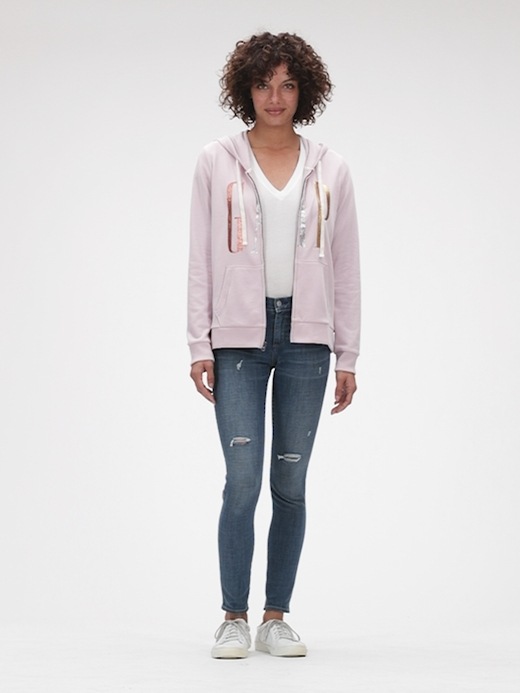 Glitter Logo Full-Zip Hoodie | Gap