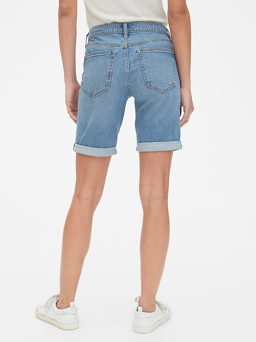 Image number 2 showing, Mid Rise 9" Denim Bermuda Shorts