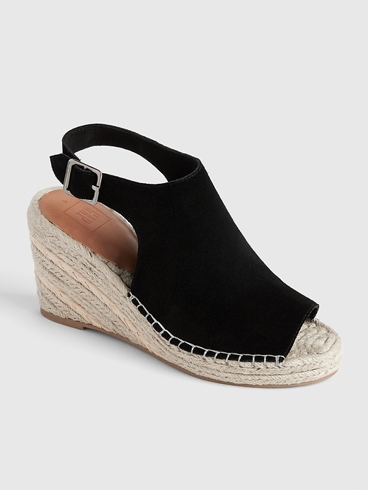 View large product image 1 of 1. Suede Espadrille Wedges