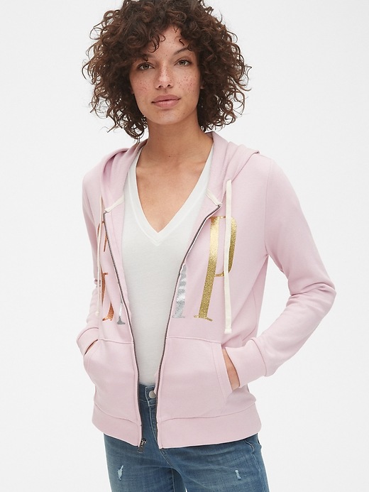 Glitter Logo Full-Zip Hoodie | Gap