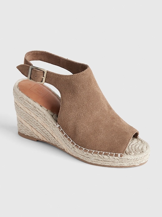 Image number 1 showing, Suede Espadrille Wedges