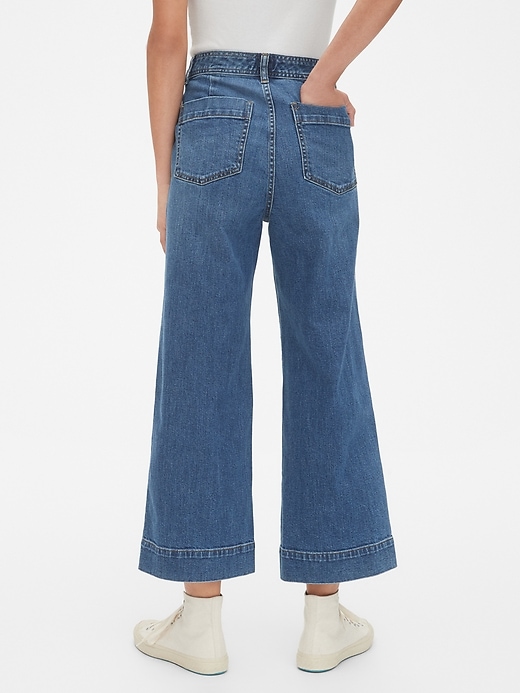 High Rise Wide-Leg Crop Jeans | Gap