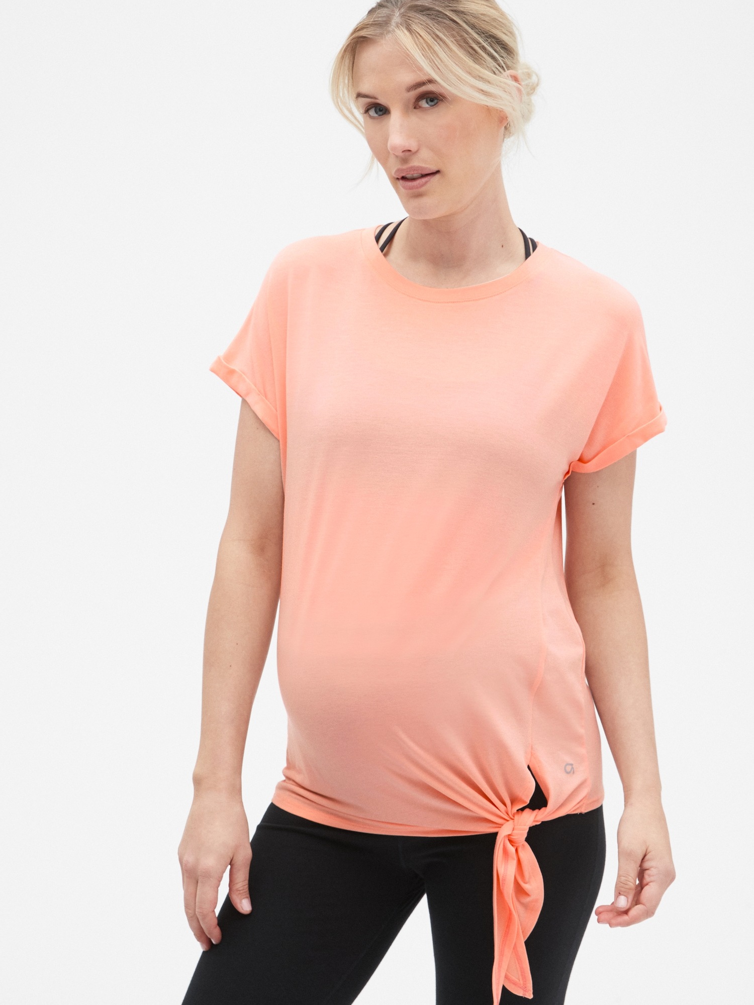 Maternity GapFit Breathe TieHem TShirt Gap