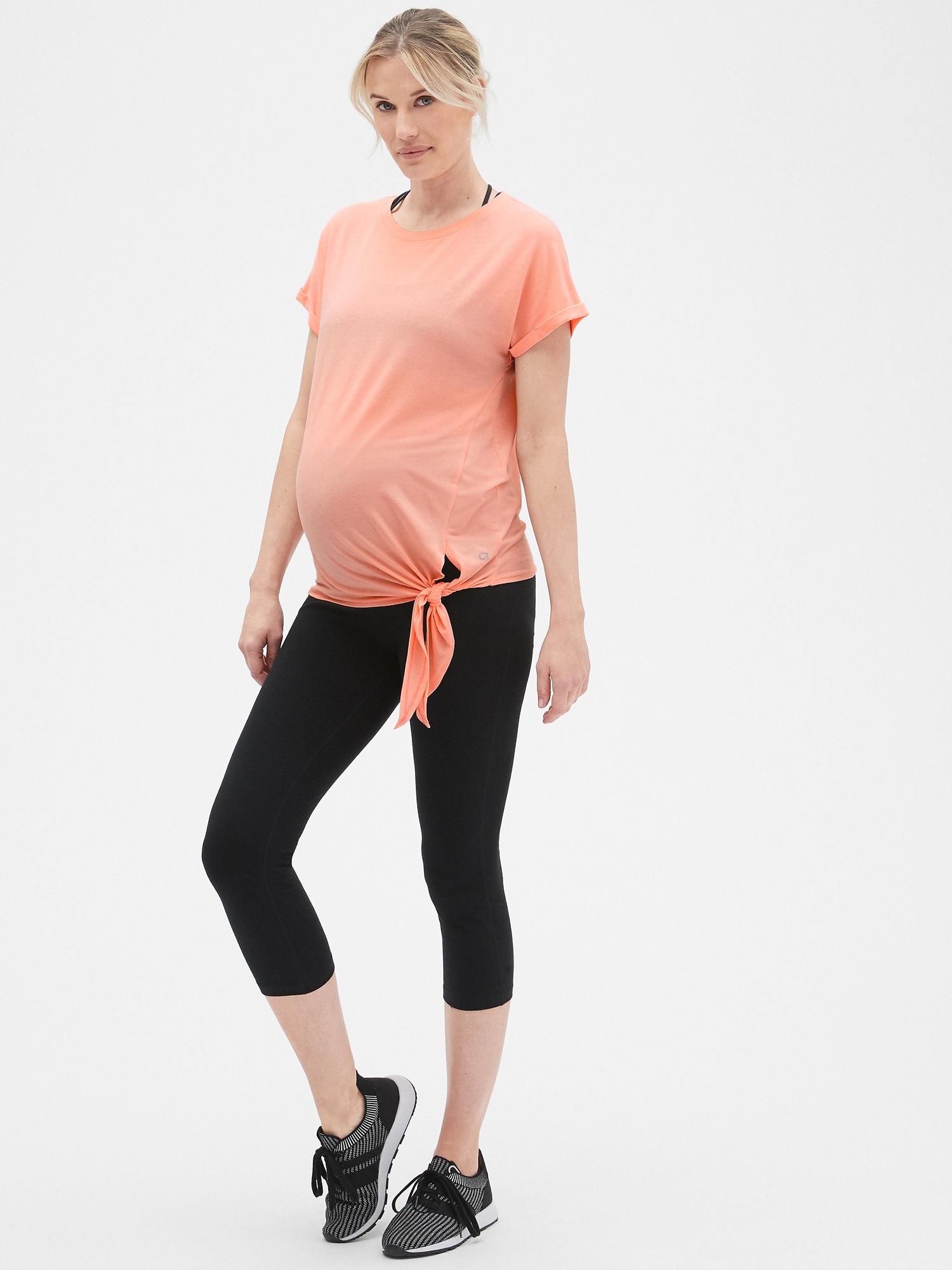 Maternity GapFit Breathe TieHem TShirt Gap