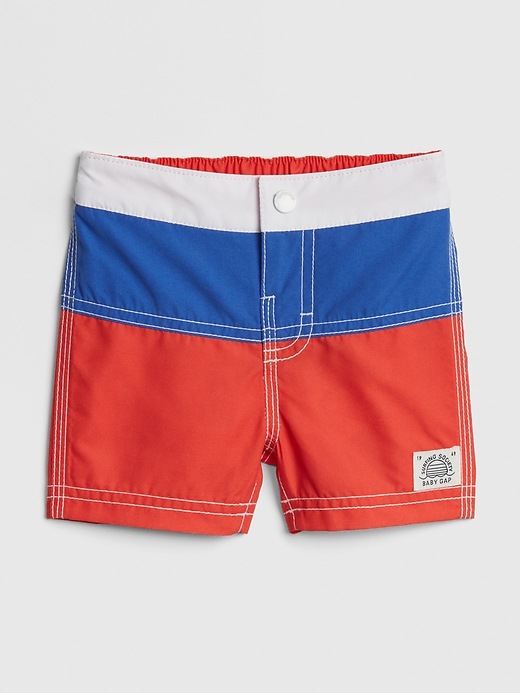 Image number 1 showing, Baby Colorblock Swim Trunks