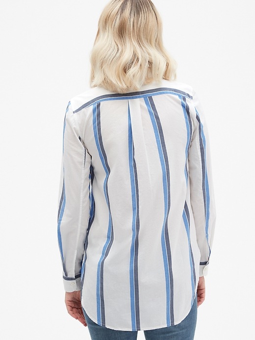 Image number 2 showing, Maternity Tailored Stripe Shirt in Poplin
