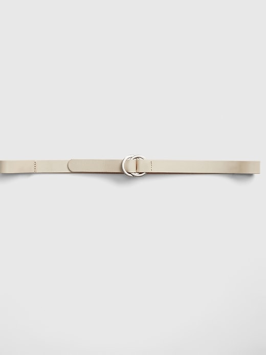 Image number 2 showing, Thin Circle-Buckle Leather Belt