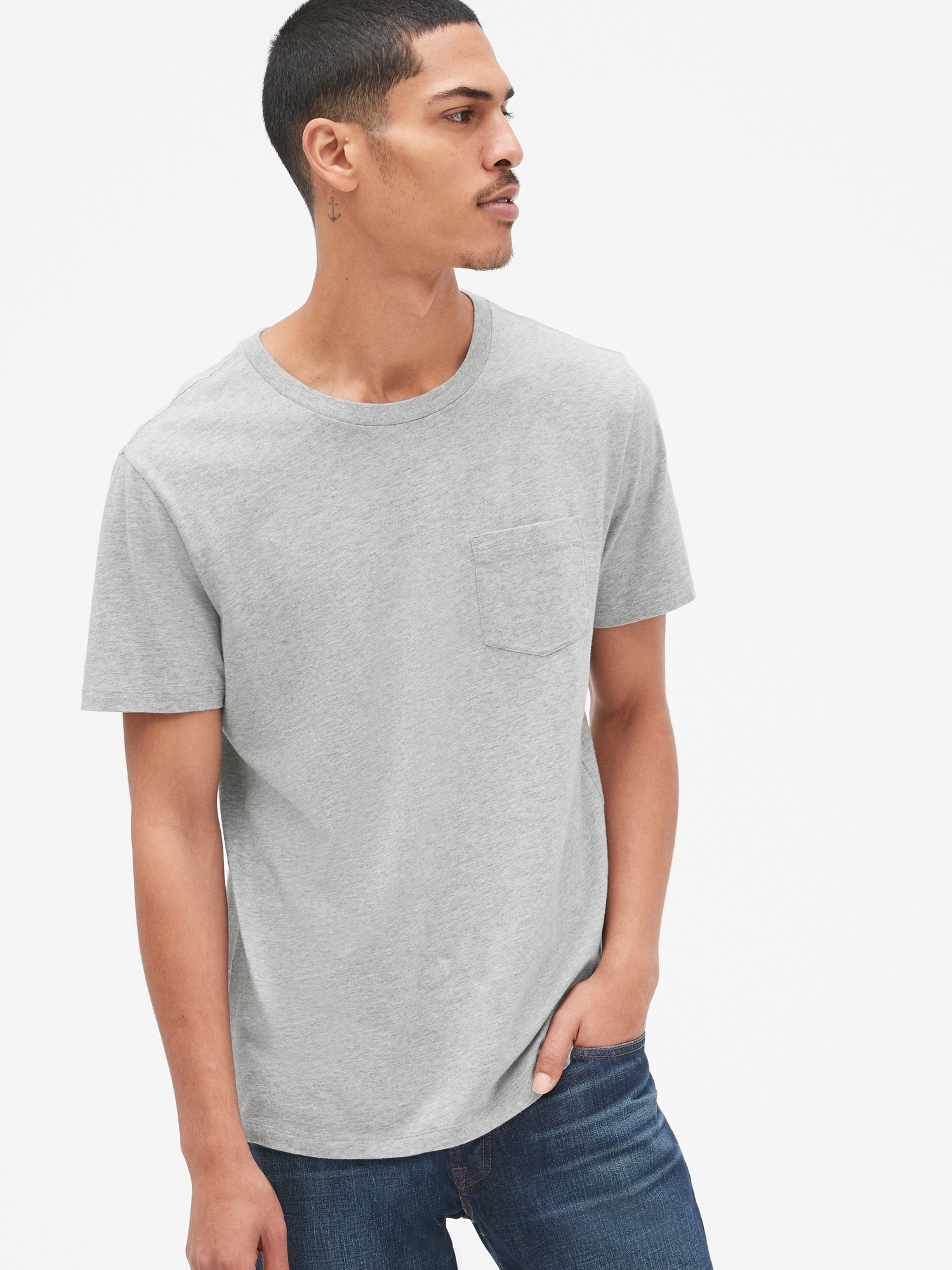 Download Get Mens Heather Pocket T-Shirt Front View Pictures ...