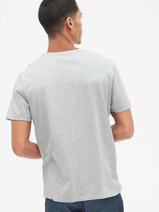 2 of 8 showing, with the color grey heather of product Pocket T-Shirt