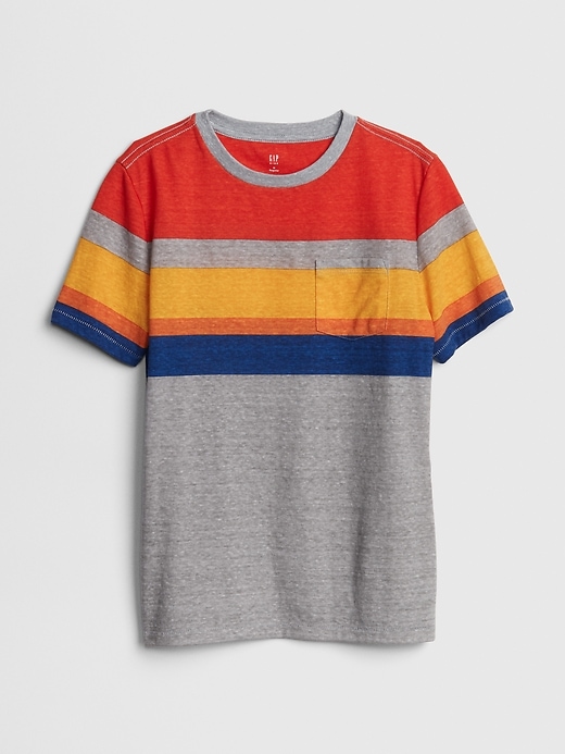View large product image 1 of 1. Kids Chest-Stripe Pocket T-Shirt