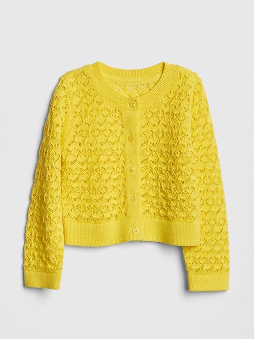 View large product image 1 of 1. Toddler Pointelle Cardigan Crop Sweater