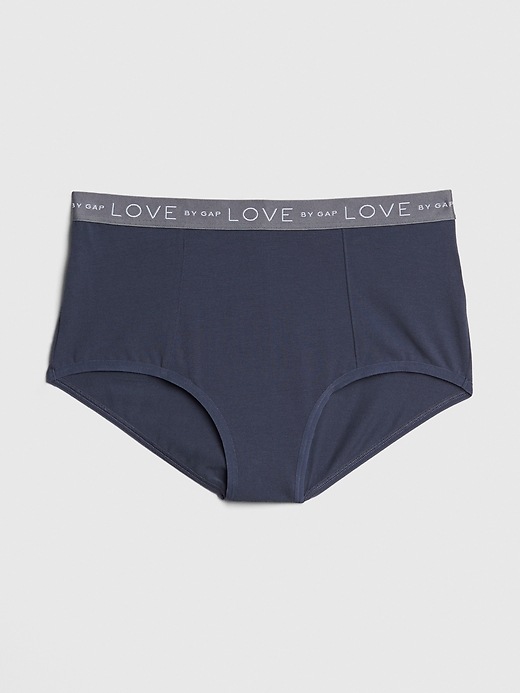 1 of 8 showing, with the color blue ridge of product Logo Stretch Cotton High Rise Bikini